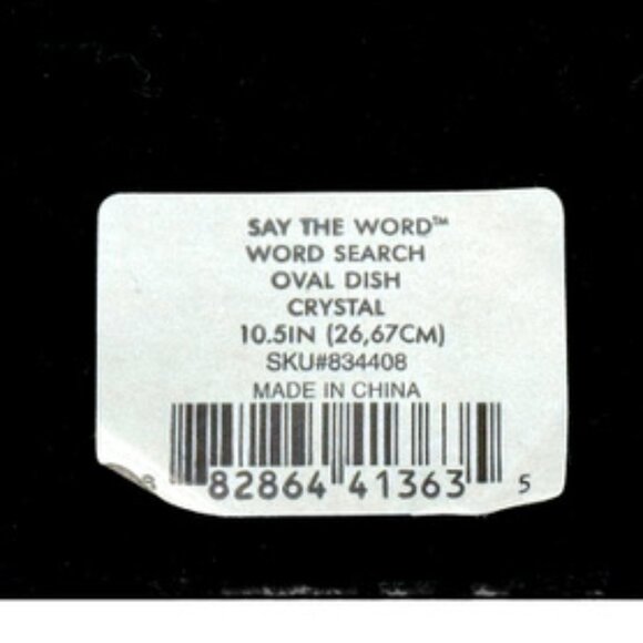 Kate Spade x Lenox Crystal "Say The Word Search" Oval Dish - Picture 4 of 4